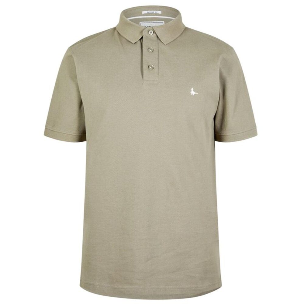 Jack Wills Mens Classic Embroidered Logo Polo Shirt / Silver Sage